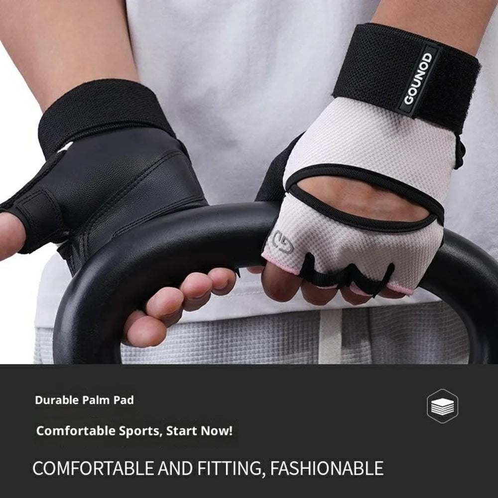 GOUNOD GL085 Anti Slip Sports Half Finger Gloves Shock Absorbing Padding Outdoor Cycling Mittens - Black S - 4