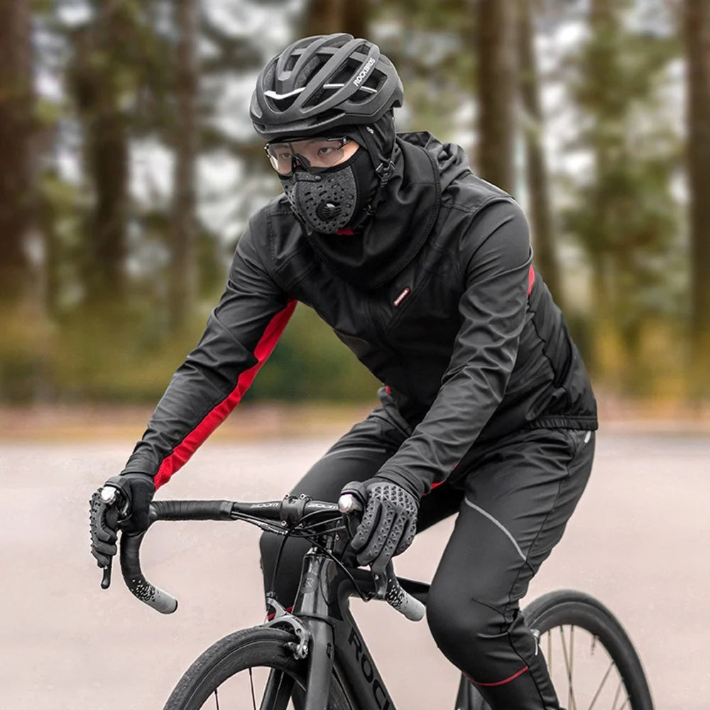 ROCKBROS 15420038 Men Women Cycling Jersey Winter Thermal Fleece Long Sleeve Shirt Top - S - 5