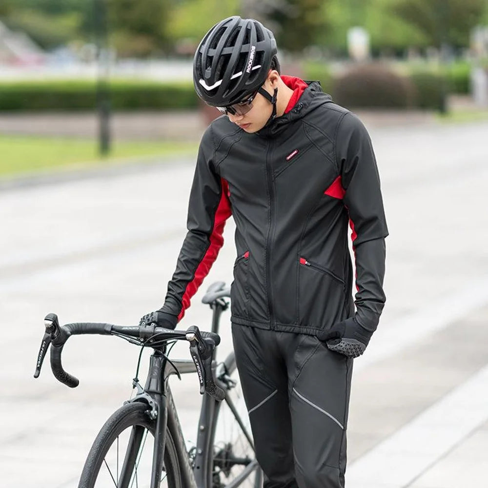 ROCKBROS 15420038 Men Women Cycling Jersey Winter Thermal Fleece Long Sleeve Shirt Top - S - 6