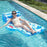 180cm x 90cm Inflatable Leaf Hole Floating Raft Pool Party Floating Lounger with Cup Holder - Blue - 2