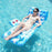 180cm x 90cm Inflatable Leaf Hole Floating Raft Pool Party Floating Lounger with Cup Holder - Blue - 7