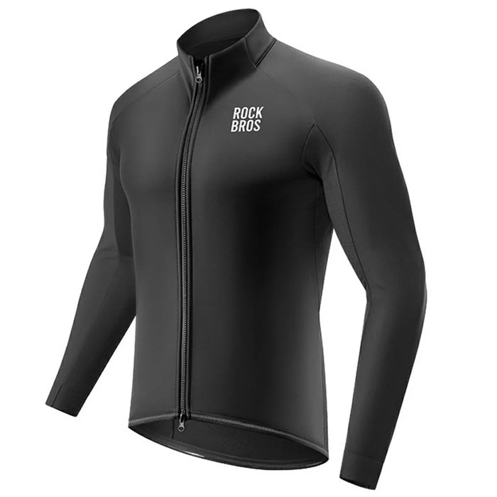 ROCKBROS YDWT012 15300012001 Windproof Long Sleeve Cycling Jacket 3D Ergonomic Biking Jersey with Fleece Lining for Outdoor - S - 1