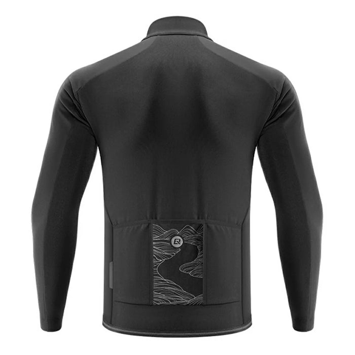 ROCKBROS YDWT012 15300012001 Windproof Long Sleeve Cycling Jacket 3D Ergonomic Biking Jersey with Fleece Lining for Outdoor - S - 3