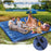 Camping Sleeping Pad with Foot Pump Inflatable Mat Connectable Outdoor Waterproof Bed 195 x 66 x 12CM - Navy Blue - 2