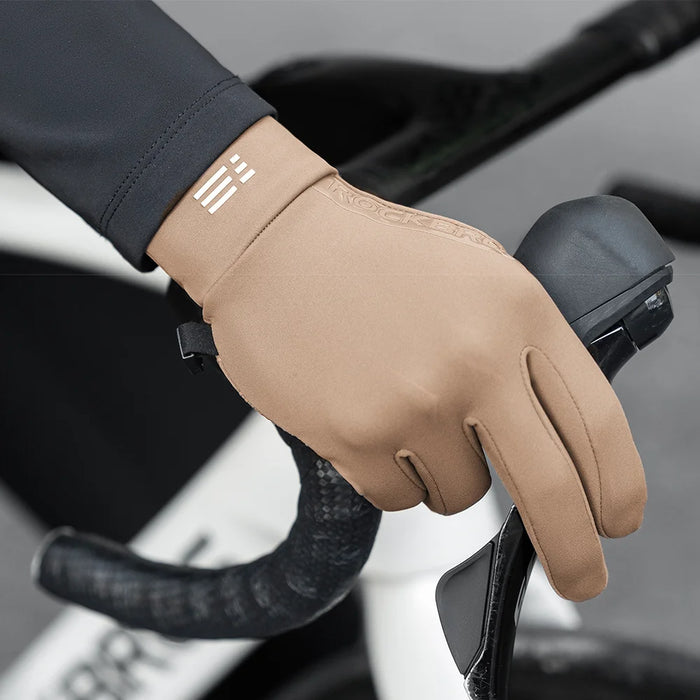 ROCKBROS S414 Winter Cycling Touchscreen Gloves Windproof Thermal Graphene Full Finger Mittens - Beige/XS - 6