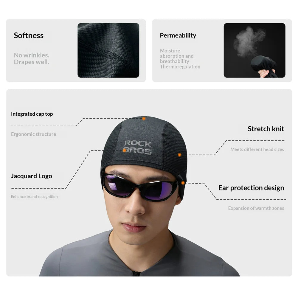ROCKBROS LF25956 Cycling Skull Cap Bike Helmet Liner Hat Windproof Ear Protection Knitted Beanie for Outdoor Sports - 7
