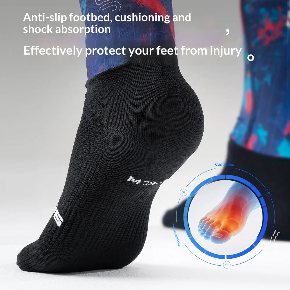 ROCKBROS YDWZ002 Cycling Compression Socks Anti-Bacterial Breathable Mid Calf Socks for Road Mountain Bike - Rainforest Black/S - 3