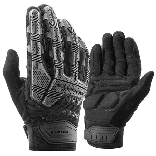 ROCKBROS S210BK One Pair Full Finger SBR 6mm Thickened Pad Shockproof Outdoor Bicycle Gloves - Size: S - 1