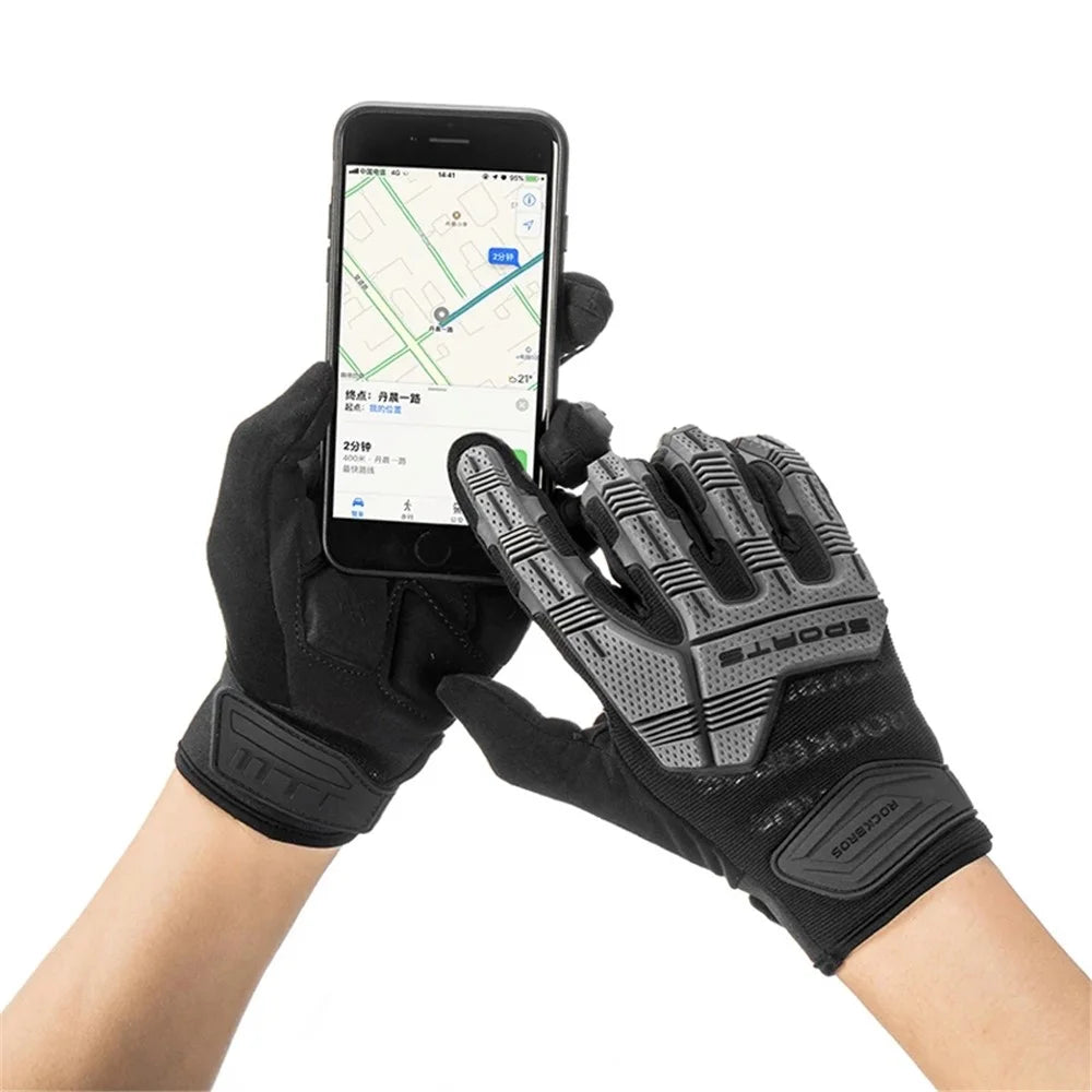 ROCKBROS S210BK One Pair Full Finger SBR 6mm Thickened Pad Shockproof Outdoor Bicycle Gloves - Size: S - 3