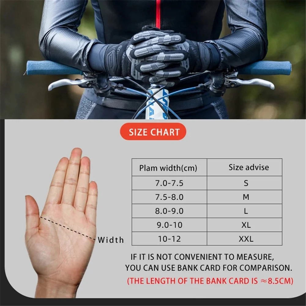 ROCKBROS S210BK One Pair Full Finger SBR 6mm Thickened Pad Shockproof Outdoor Bicycle Gloves - Size: S - 5
