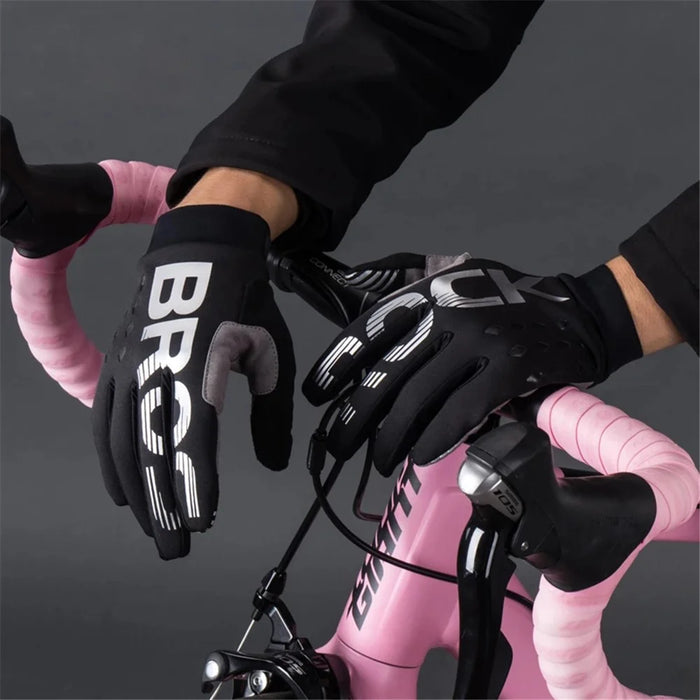ROCKBROS S209 One Pair Windproof Touch Screen Gloves Shock-absorbing Full Finger Biking Gloves - Size: S - 2