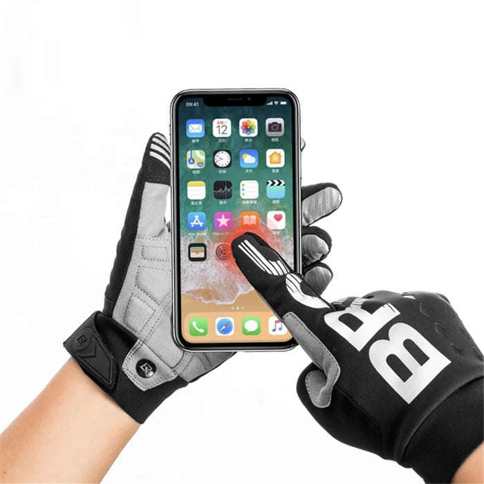 ROCKBROS S209 One Pair Windproof Touch Screen Gloves Shock-absorbing Full Finger Biking Gloves - Size: S - 5