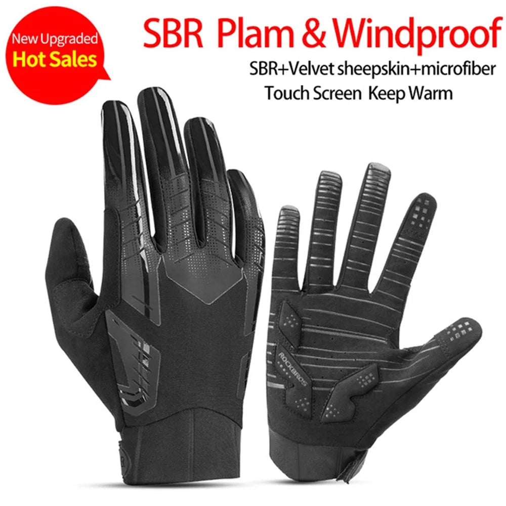 ROCKBROS S208BK One Pair Water Resistant Touch Screen Gloves Shock-absorbing Full Finger Biking Gloves - Size: S - 2