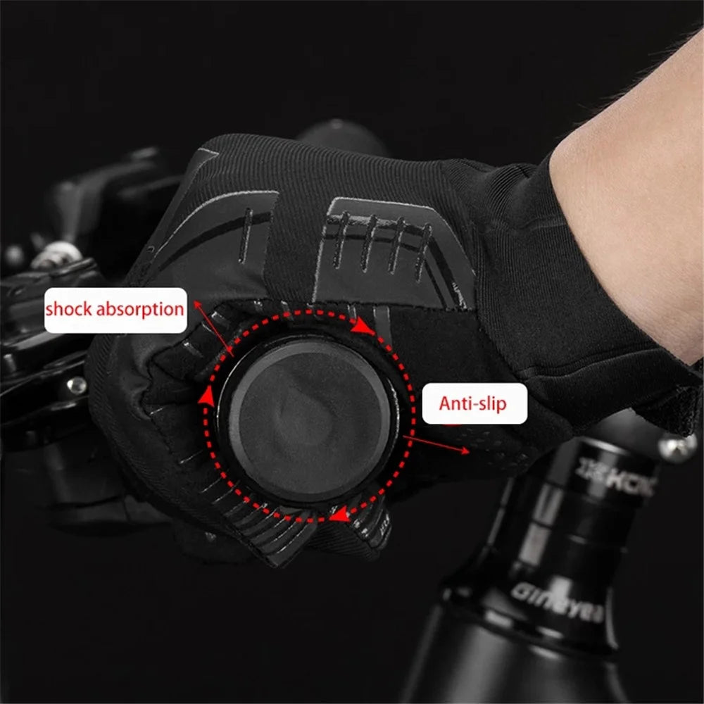 ROCKBROS S208BK One Pair Water Resistant Touch Screen Gloves Shock-absorbing Full Finger Biking Gloves - Size: S - 5