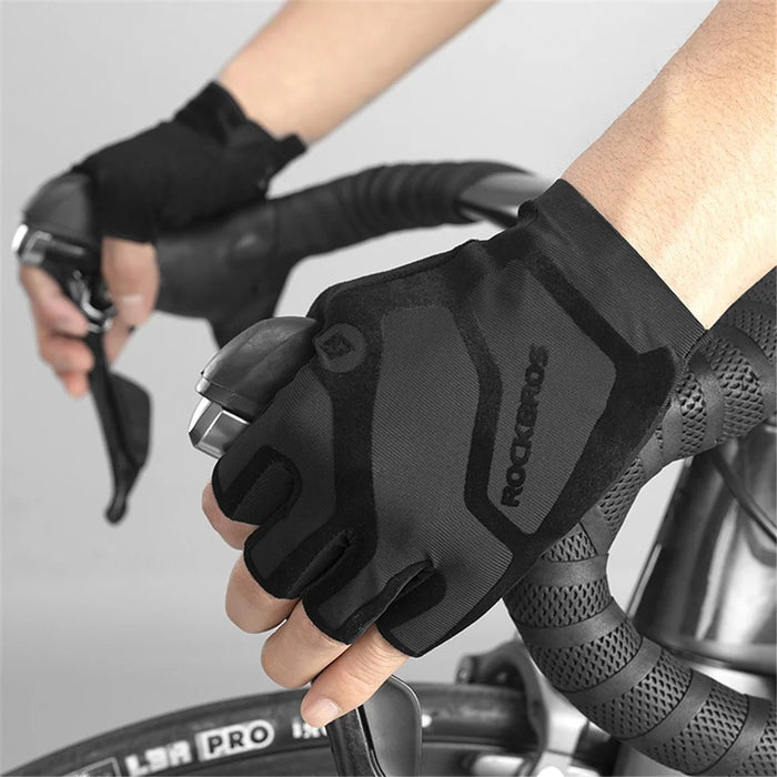 ROCKBROS S196 Half-finger SBR Palm Rest Protection Gloves Outdoor Sports Non-slip Cycling Gloves - M - 2