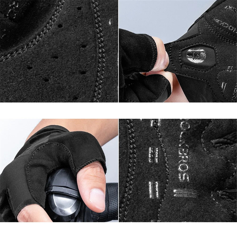 ROCKBROS S196 Half-finger SBR Palm Rest Protection Gloves Outdoor Sports Non-slip Cycling Gloves - M - 3