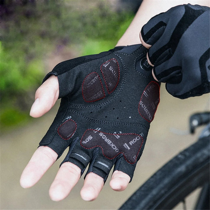 ROCKBROS S196 Half-finger SBR Palm Rest Protection Gloves Outdoor Sports Non-slip Cycling Gloves - M - 4