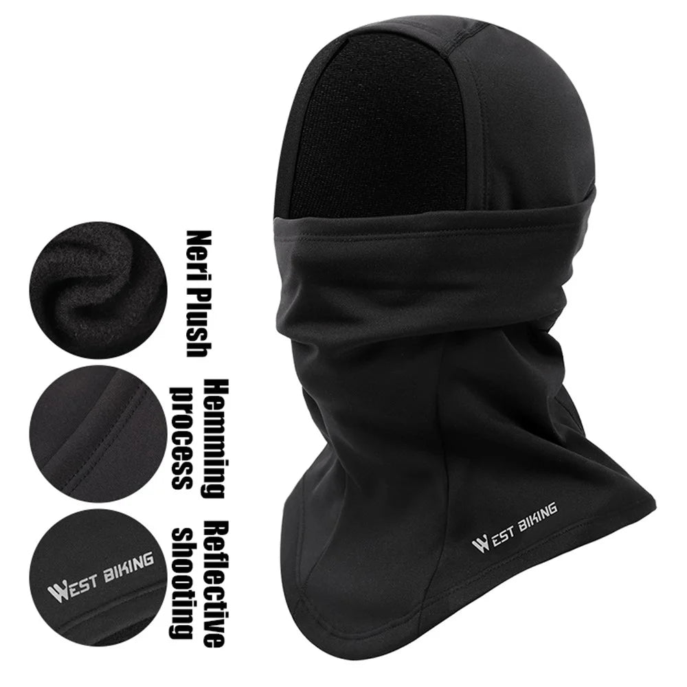 WEST BIKING Motorcycle Cycling Bike Face Mask Neck Warmer Hiking Skateboard Windproof Balaclava - Black - 1