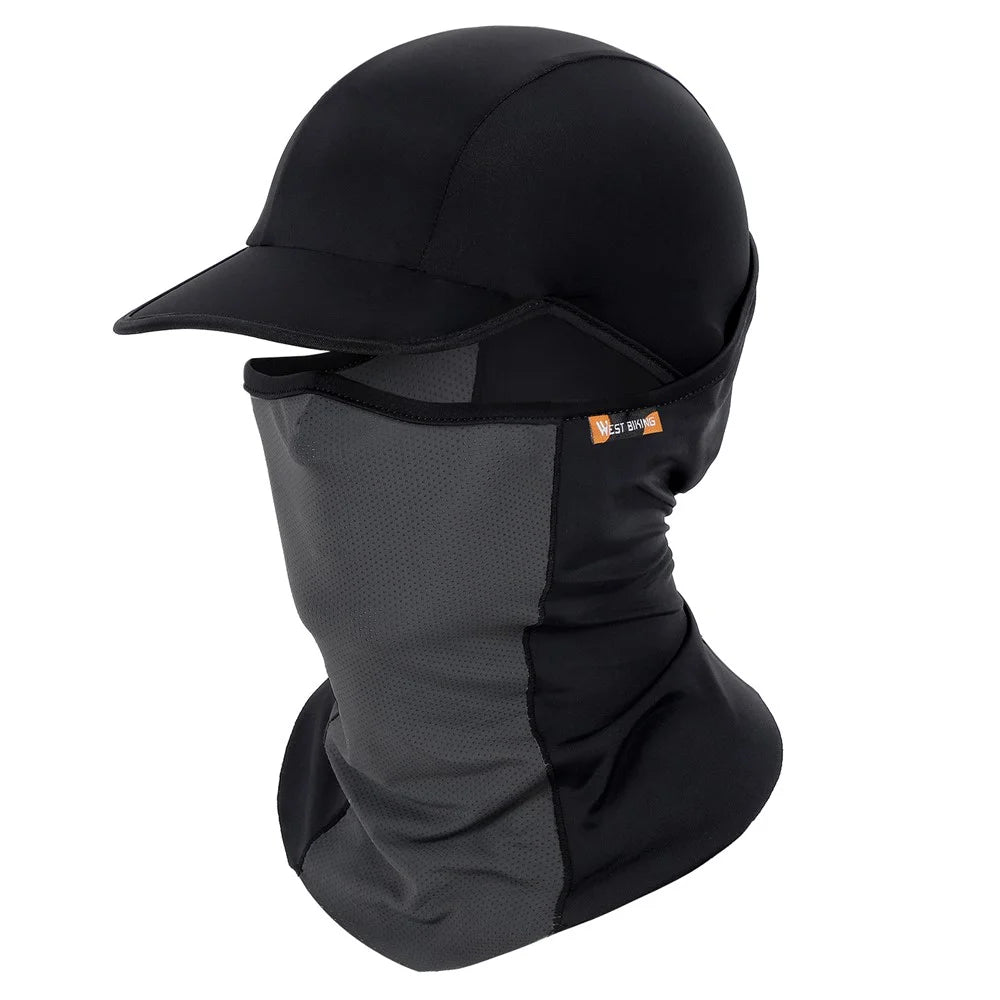 WEST BIKING 3-in-1 Summer UV Protection Cap Face Mask Breathable Cooling Neck Gaiter - Black/Grey - 1