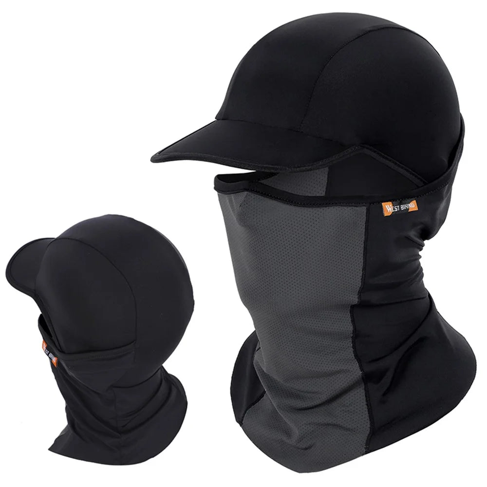 WEST BIKING 3-in-1 Summer UV Protection Cap Face Mask Breathable Cooling Neck Gaiter - Black/Grey - 2