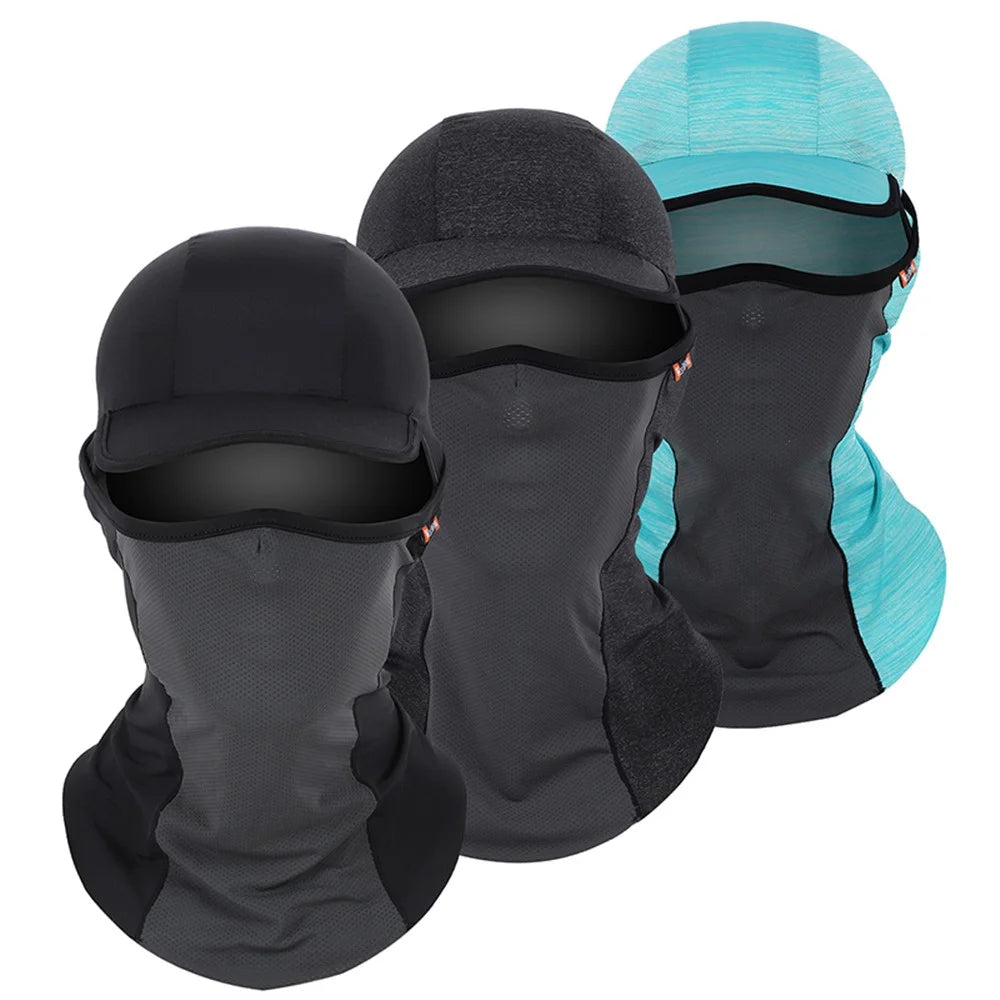 WEST BIKING 3-in-1 Summer UV Protection Cap Face Mask Breathable Cooling Neck Gaiter - Black/Grey - 5