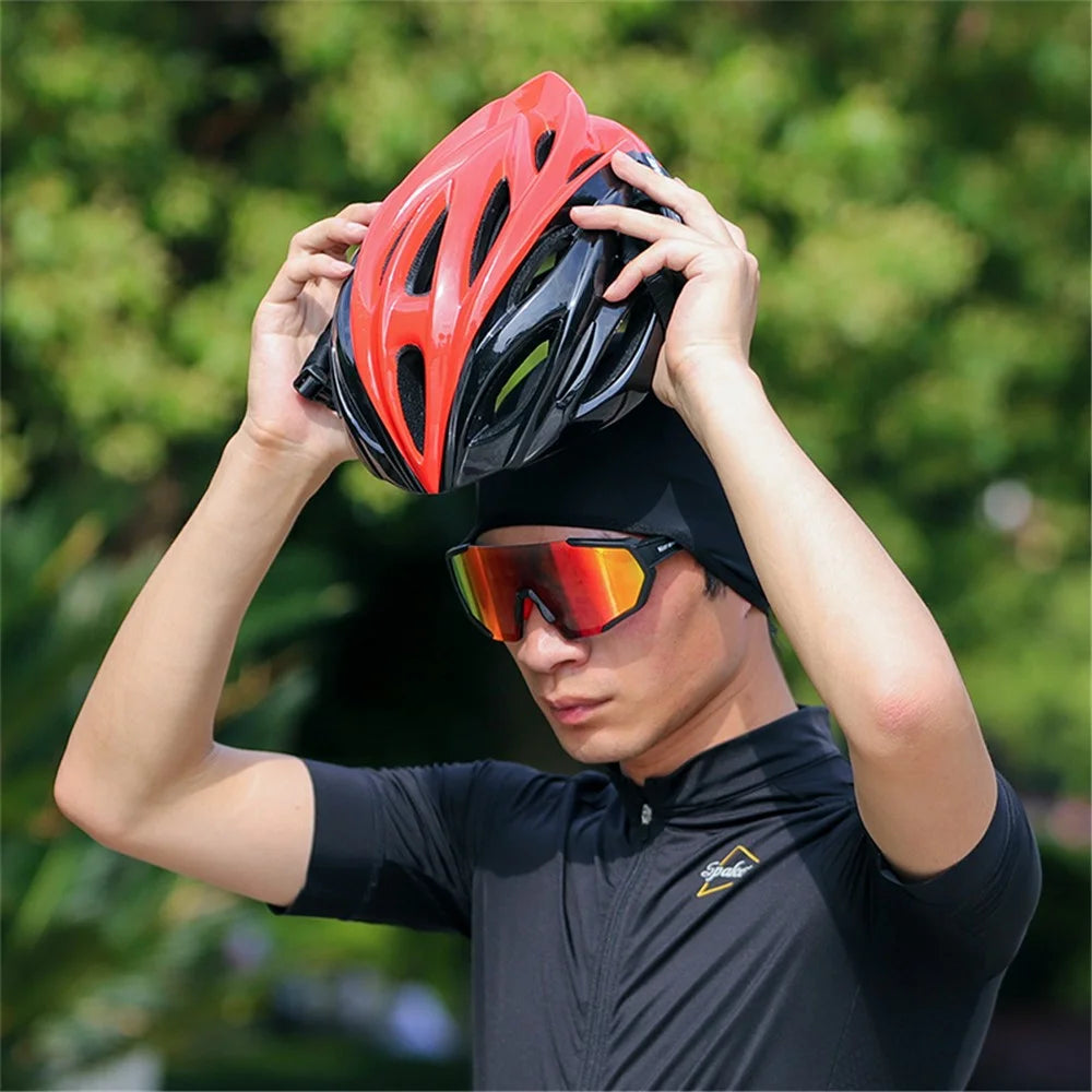 WEST BIKING Cycling Bicycle Cap Headwear Summer Ice Silk Breathable Sport Cap Helmet Lining Hat - Black - 6