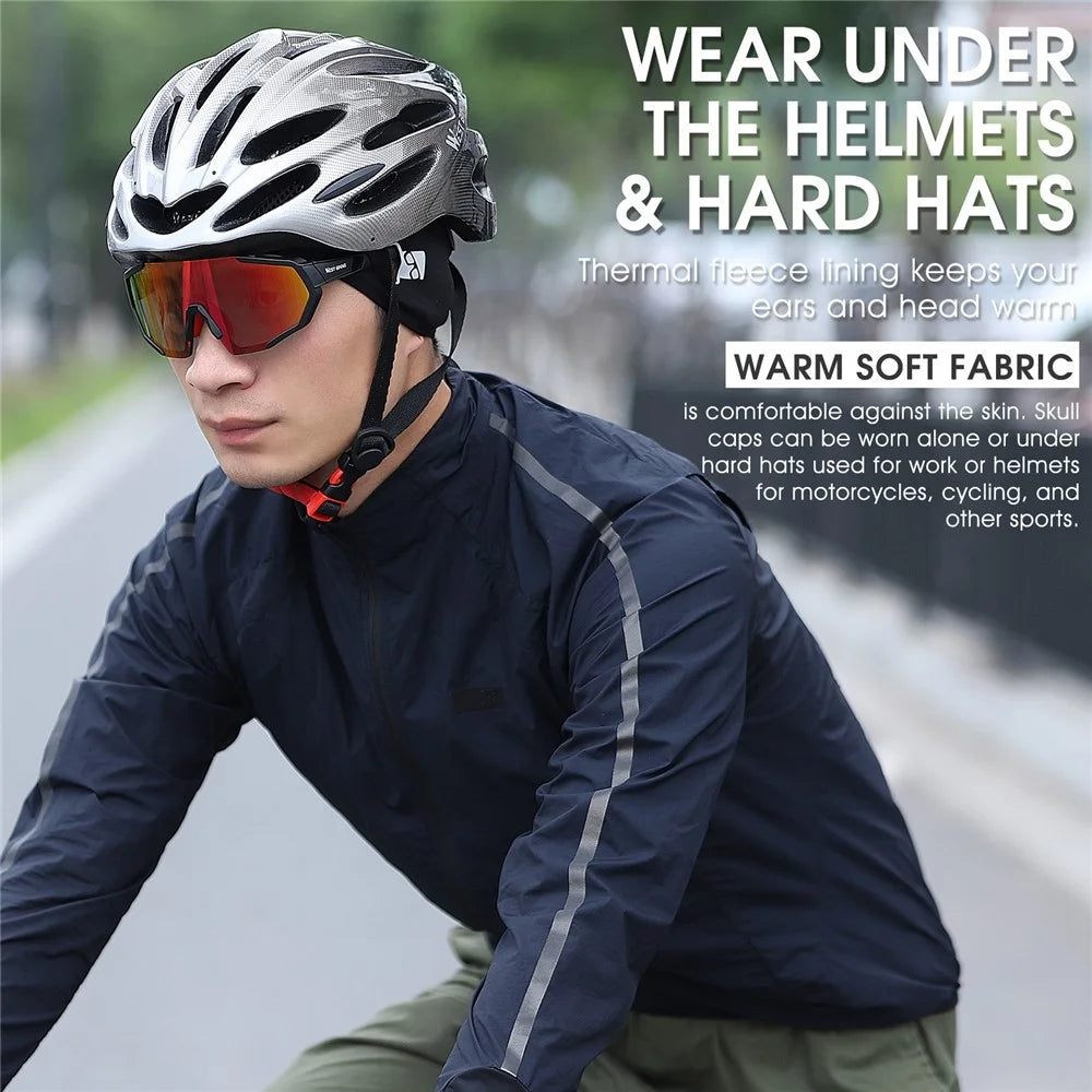 WEST BIKING YP0201299 Winter Cycling Warm Camouflage Head Cap Elastic Hat with Glasses Holes - Black - 2