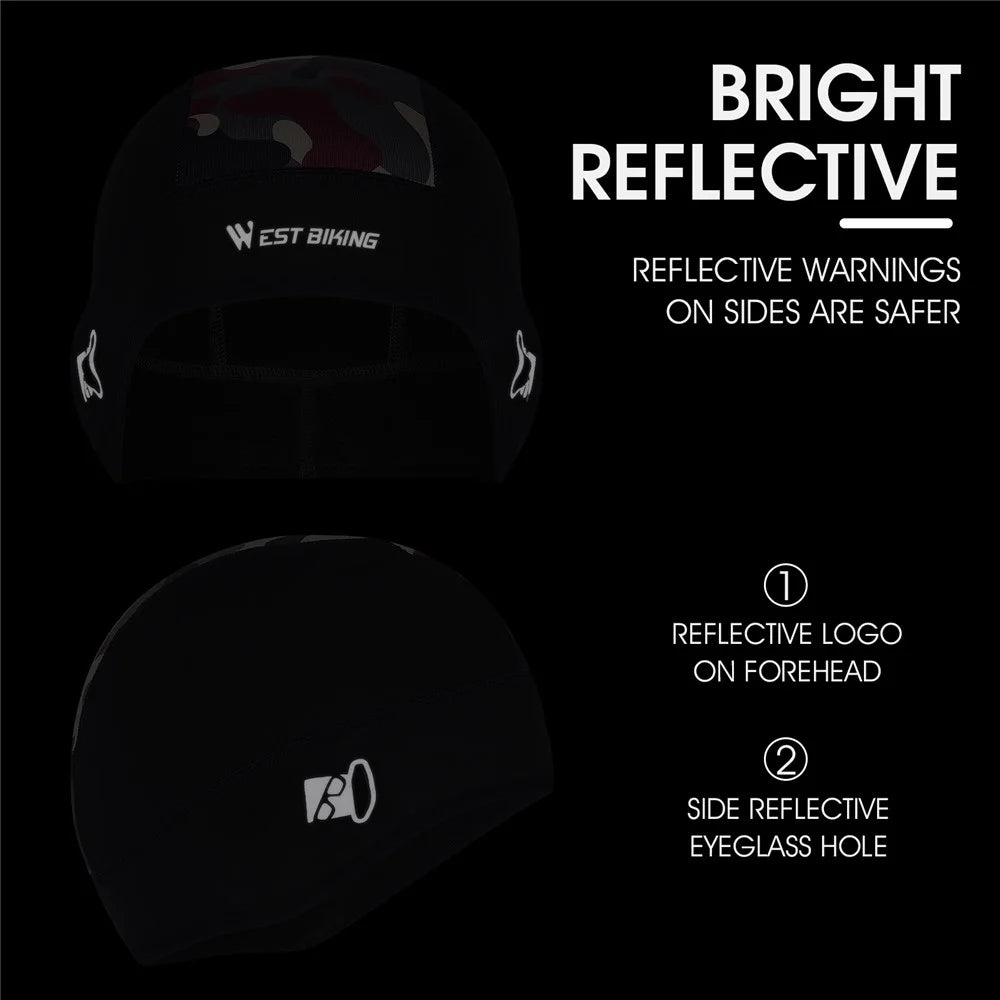WEST BIKING YP0201299 Winter Cycling Warm Camouflage Head Cap Elastic Hat with Glasses Holes - Black - 5