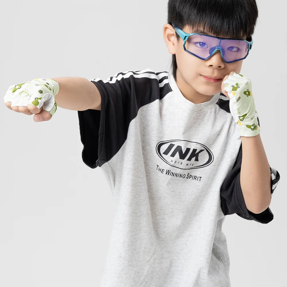 ROCKBROS Cute Cartoon Pattern Kids Cycling Gloves Breathable Half Finger Bike Gloves for Boys Girls - Rabbit/S - 5