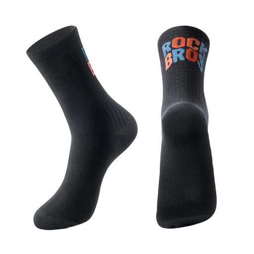 ROCKBROS 490068001 Breathable Cycling Socks Anti Bacterial Mid Calf Socks for Road Mountain Bike - Black/M - 1