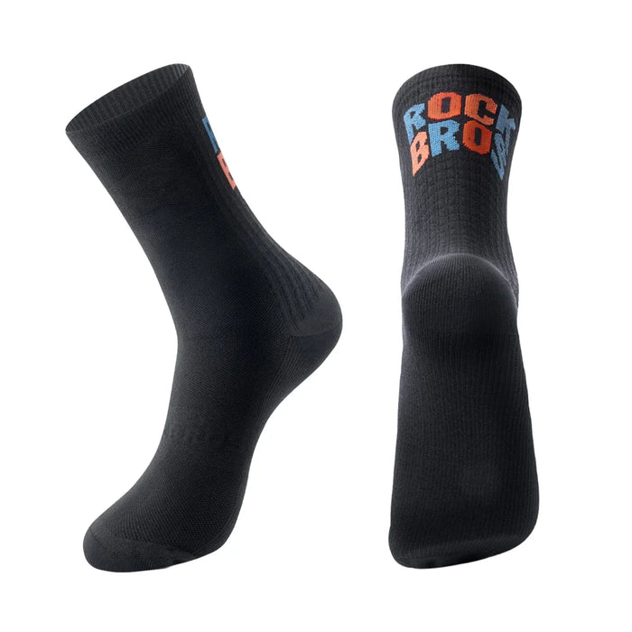 ROCKBROS 490068001 Breathable Cycling Socks Anti Bacterial Mid Calf Socks for Road Mountain Bike - Black/M - 1