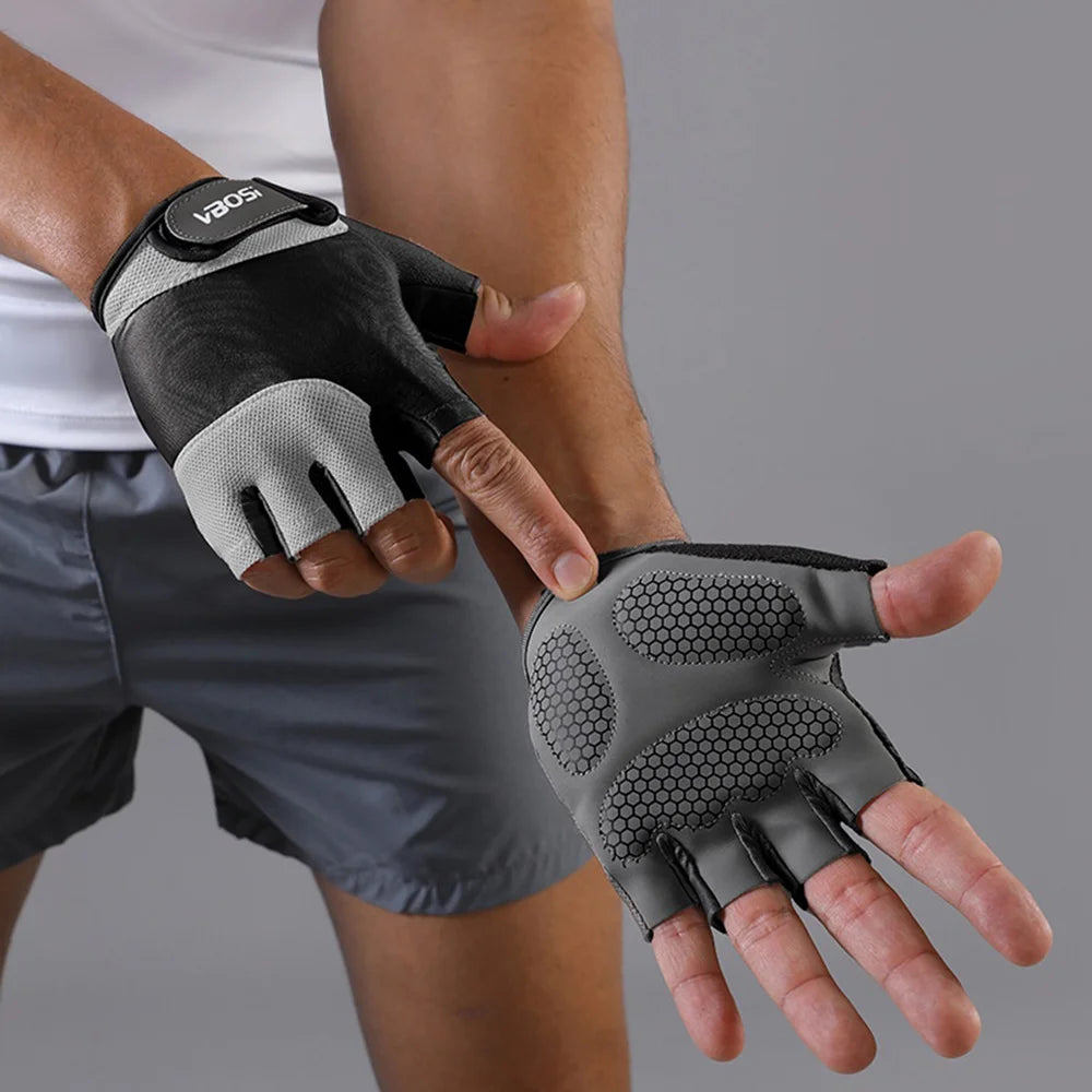 VBOSI 4204V Workout Gloves Shock Absorbing Half Finger Weight Lifting Training Anti-Slip Gym Gloves - Black/M - 2