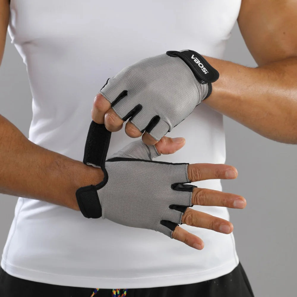 VBOSI 4104V Half Finger Cycling Gloves Breathable Anti-slip Training Gloves for Sports Workout Gym - Black/M - 2