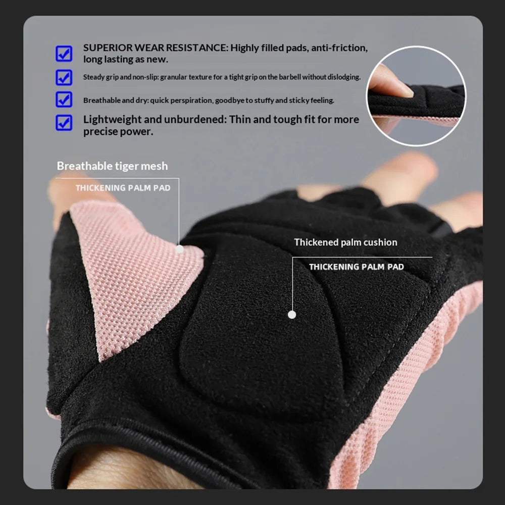VBOSI 4104V Half Finger Cycling Gloves Breathable Anti-slip Training Gloves for Sports Workout Gym - Black/M - 4