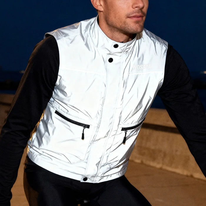 WOSAWE BD260 Cycling Reflective Vest Waterproof Sleeveless Jacket for Road Bike Night Running - BD260/S |Asian M/European S - 7