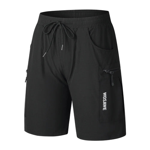 WOSAWE BD129 Summer Cycling Shorts Road Mountain Bike Quick Dry Breathable Shorts with Pockets for Riding (without Cushion) - BD129/B Black | Asian M/European S - 1