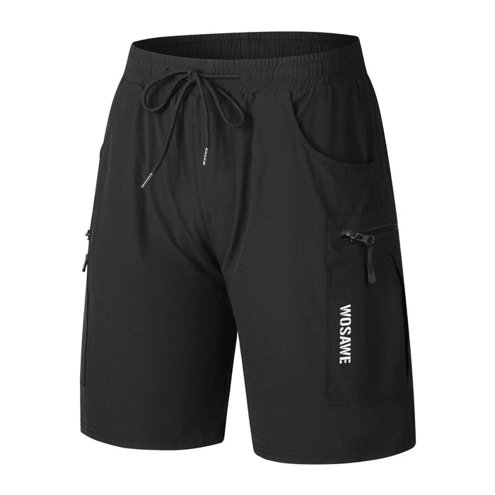 WOSAWE BD129 Summer Cycling Shorts Road Mountain Bike Quick Dry Breathable Shorts with Pockets for Riding (without Cushion) - BD129/B Black | Asian M/European S - 1