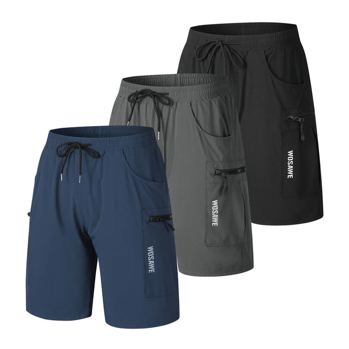 WOSAWE BD129 Summer Cycling Shorts Road Mountain Bike Quick Dry Breathable Shorts with Pockets for Riding (without Cushion) - BD129/B Black | Asian M/European S - 7