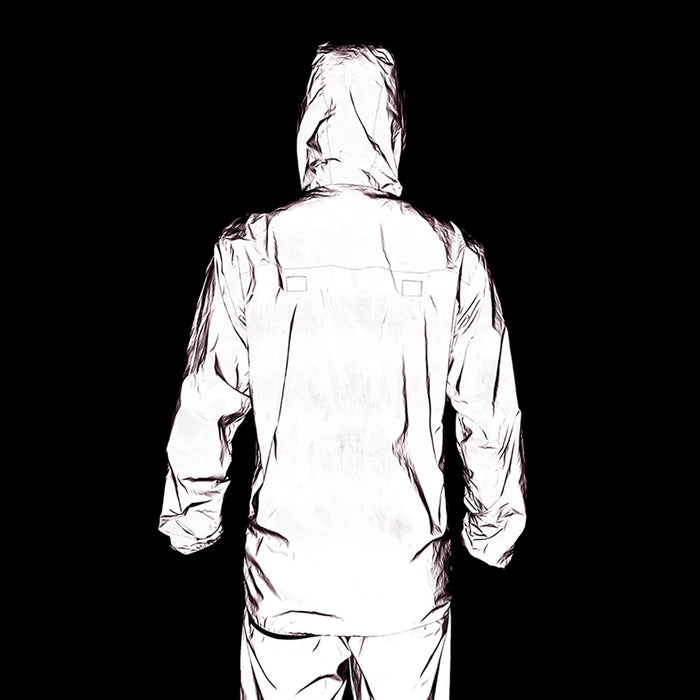 WOSAWE Reflective Cycling Jacket Waterproof Windproof Long Sleeve Hooded Coat for Men Women - BL210 Silver | Asia Size M / EU Size S - 4