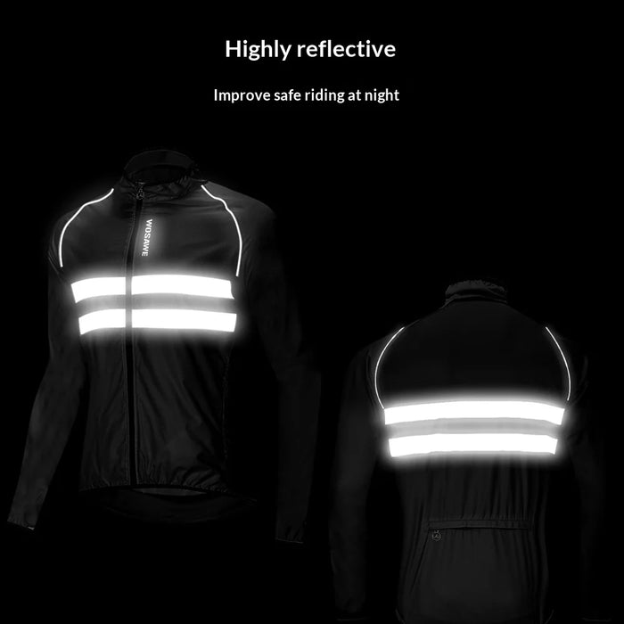 WOSAWE BL225 Men Cycling Jacket Reflective Hooded Long Sleeve Coat with Rear Zipper Pocket for Mountain Road Bike - BL225/G Green | Asian L/European M - 7