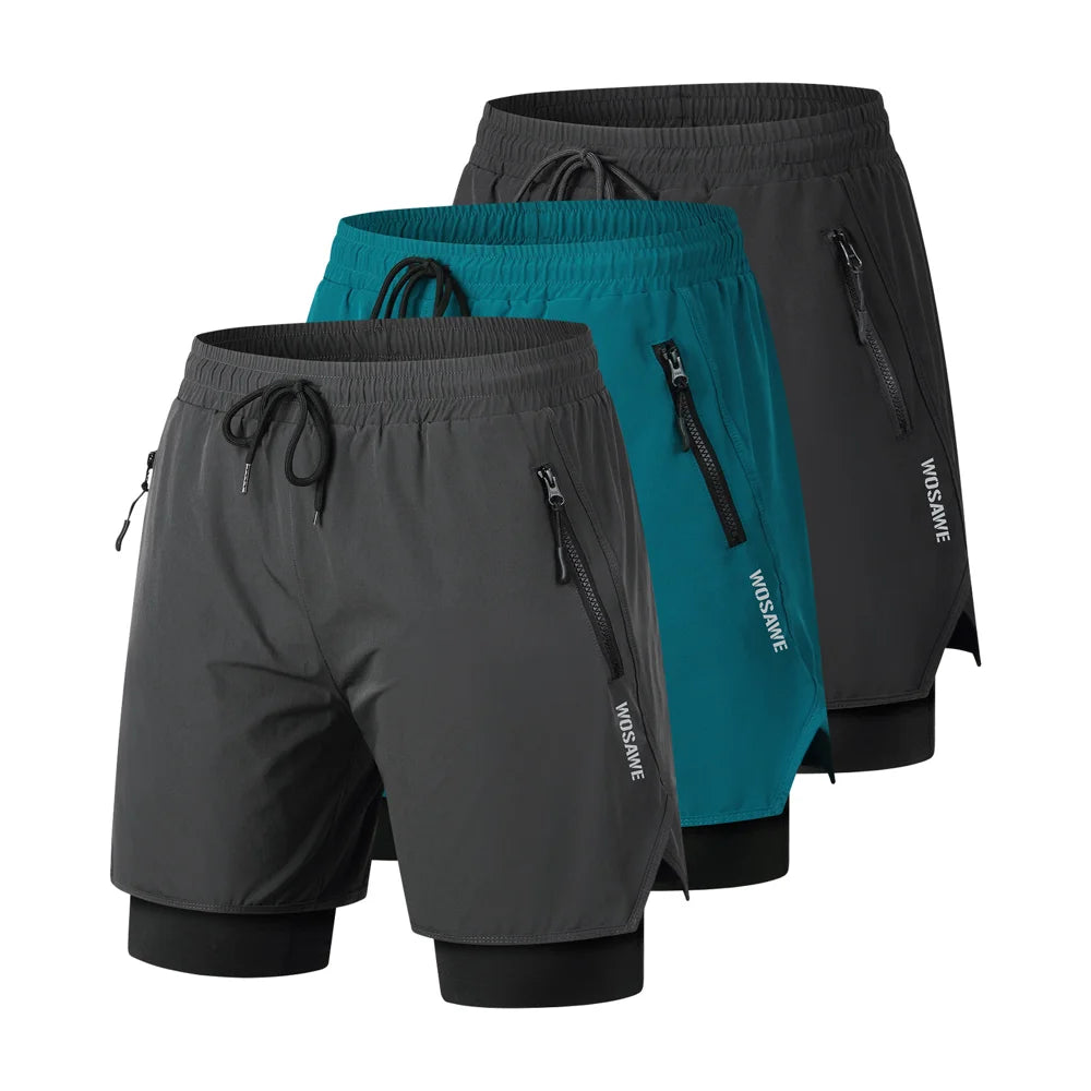 WOSAWE BE115 Cycling Shorts Quick Dry Road Bike Shorts with Cushioned Pad for Outdoor Sports - BE115/B Black | Asian M/European S - 7