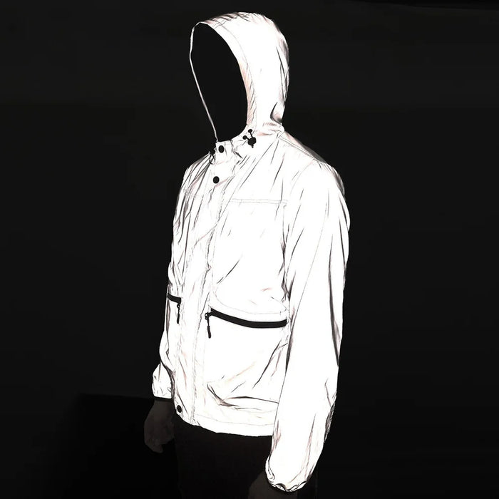 WOSAWE BD264 Cycling Reflective Jacket Windproof Waterproof Road Bike Hooded Coat for Men Women - BD264/S Silver | Asian M/European S - 3