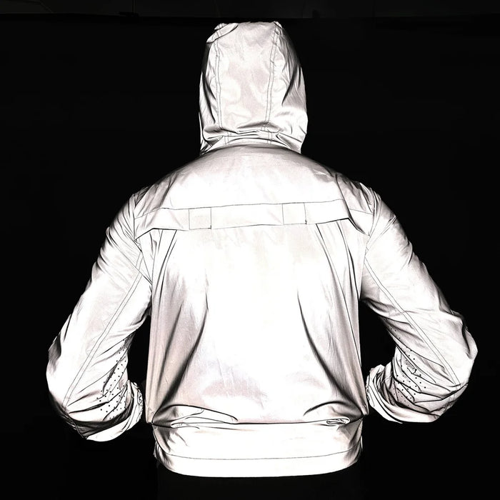 WOSAWE BD264 Cycling Reflective Jacket Windproof Waterproof Road Bike Hooded Coat for Men Women - BD264/S Silver | Asian M/European S - 4