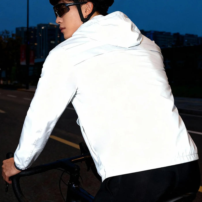 WOSAWE BD264 Cycling Reflective Jacket Windproof Waterproof Road Bike Hooded Coat for Men Women - BD264/S Silver | Asian M/European S - 7