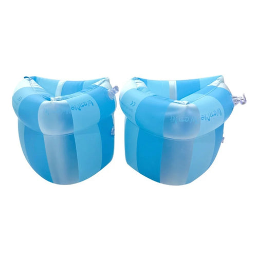 1 Pair Summer Inflatable Arm Floaties PVC Swimming Armbands Dual Air Chambers Pool Floats for Kids Adults - Blue Lolly - 1