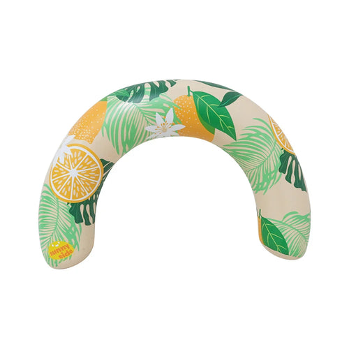 Adult U-Shaped Swimming Ring Lemon Print Inflatable Pool Float Arm Support for Swimming Pool - Green - 1