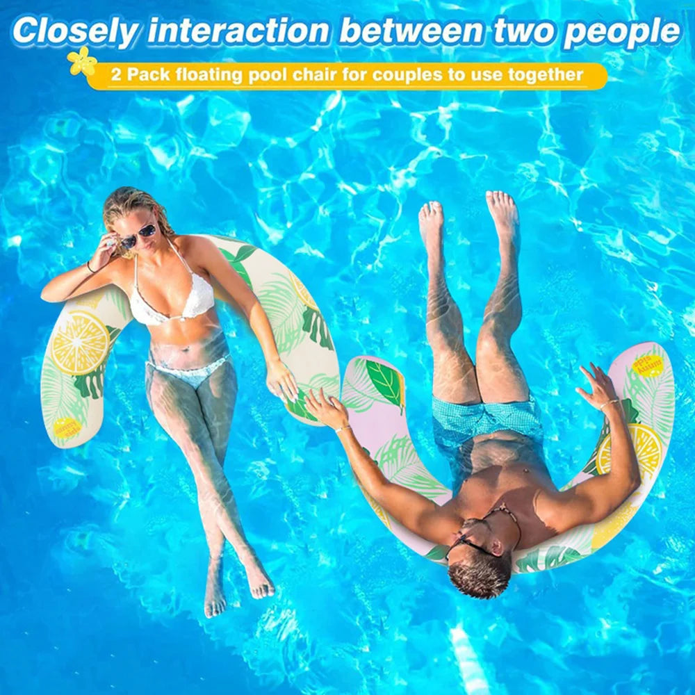 Adult U-Shaped Swimming Ring Lemon Print Inflatable Pool Float Arm Support for Swimming Pool - Green - 6