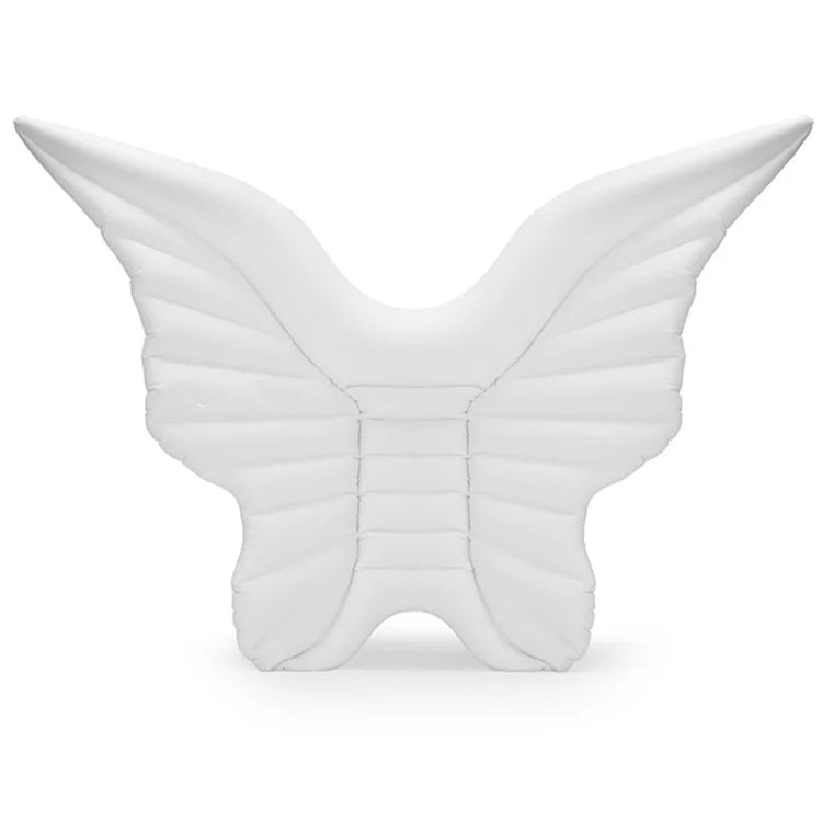 230x210cm Giant Butterfly Wings Inflatable Pool Float PVC Angel Wings Swimming Lounger for Pool Beach - White - 1