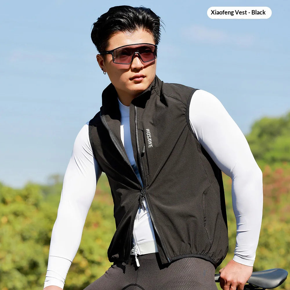 WOSAWE BE207 Cycling Vest Windproof Waterproof Sleeveless Jacket for Road Bike Running - BE217/Y Yellow | Asian M/European S - 3
