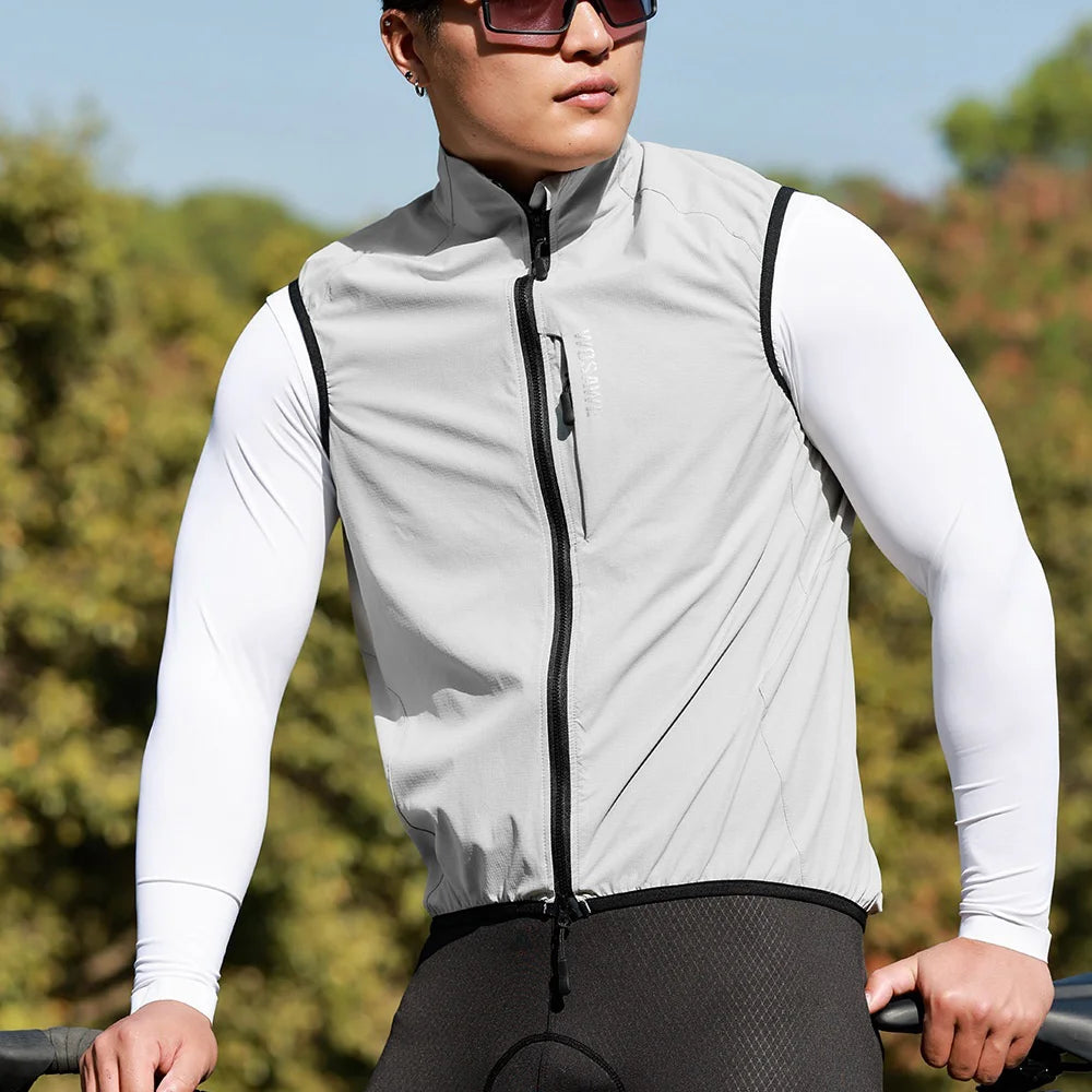 WOSAWE BE207 Cycling Vest Windproof Waterproof Sleeveless Jacket for Road Bike Running - BE217/Y Yellow | Asian M/European S - 4